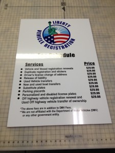 Liberty price sign