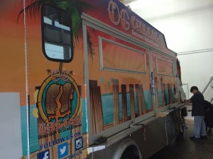 Installing the Food Trucks, Food Trailers vinyl wrapped 